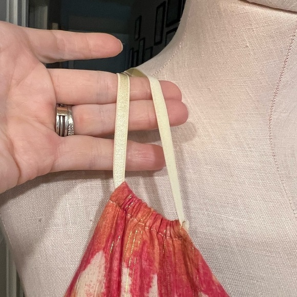 FREE PEOPLE Orange tones smock stretch waist mini dress with thin straps - Picture 7 of 15